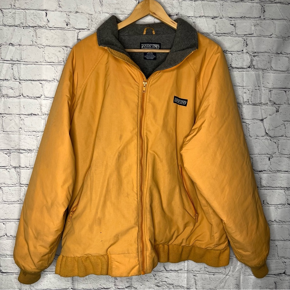 Vintage Lands End Windbreaker Jacket XL Fleece Lined